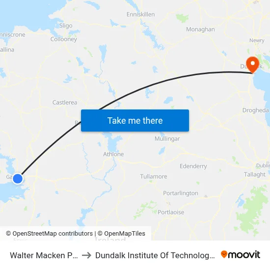 Walter Macken Place to Dundalk Institute Of Technology - Dkit map