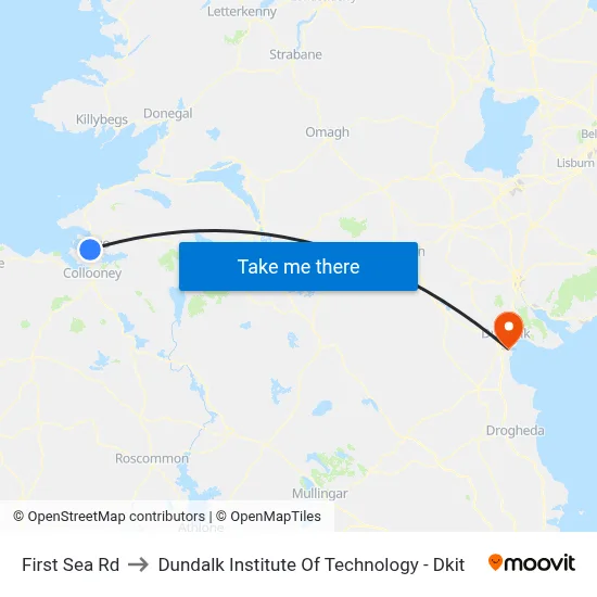 First Sea Rd to Dundalk Institute Of Technology - Dkit map