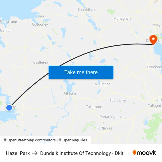 Hazel Park to Dundalk Institute Of Technology - Dkit map