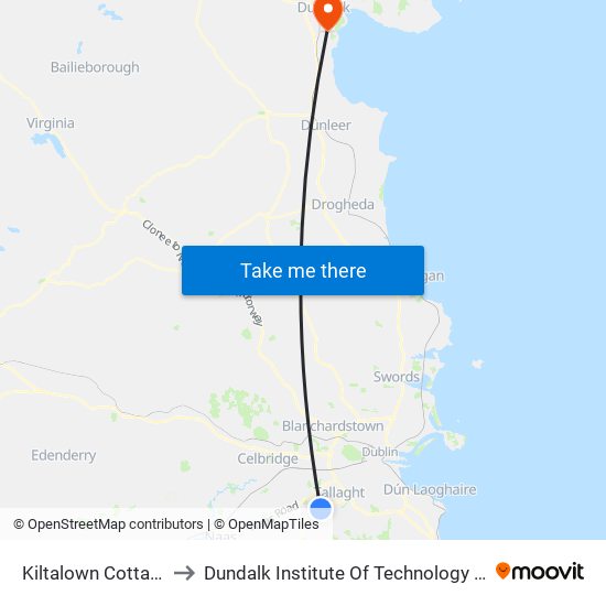 Kiltalown Cottages to Dundalk Institute Of Technology - Dkit map