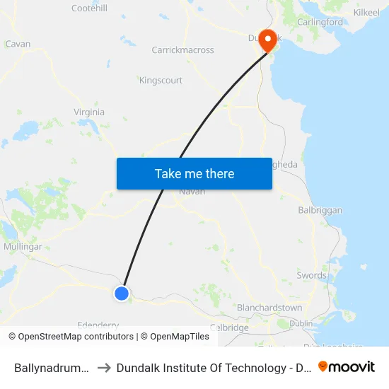 Ballynadrumny to Dundalk Institute Of Technology - Dkit map