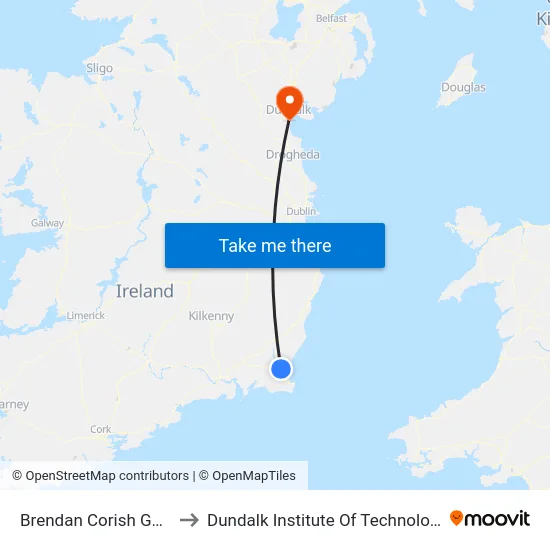 Brendan Corish Gardens to Dundalk Institute Of Technology - Dkit map