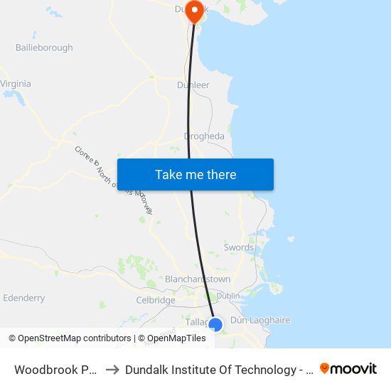 Woodbrook Park to Dundalk Institute Of Technology - Dkit map