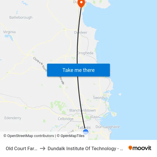 Old Court Farm to Dundalk Institute Of Technology - Dkit map