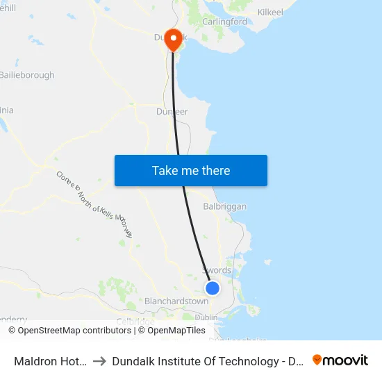 Maldron Hotel to Dundalk Institute Of Technology - Dkit map
