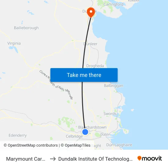 Marymount Care Ctr to Dundalk Institute Of Technology - Dkit map