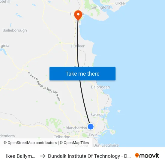 Ikea Ballymun to Dundalk Institute Of Technology - Dkit map