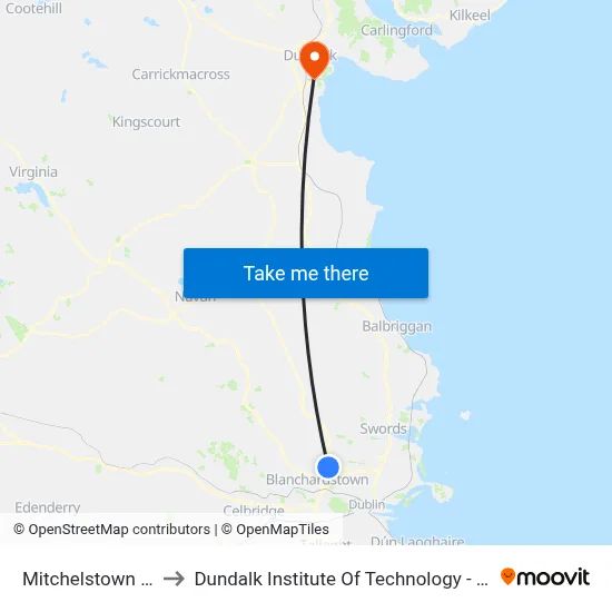 Mitchelstown Rd to Dundalk Institute Of Technology - Dkit map