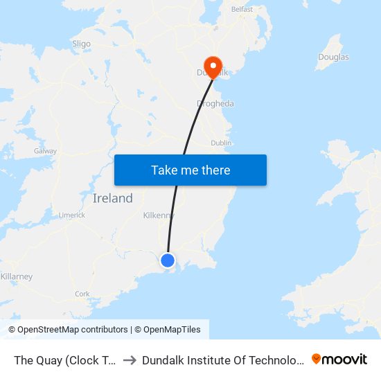 The Quay (Clock Tower) to Dundalk Institute Of Technology - Dkit map