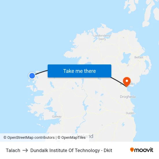 Talach to Dundalk Institute Of Technology - Dkit map