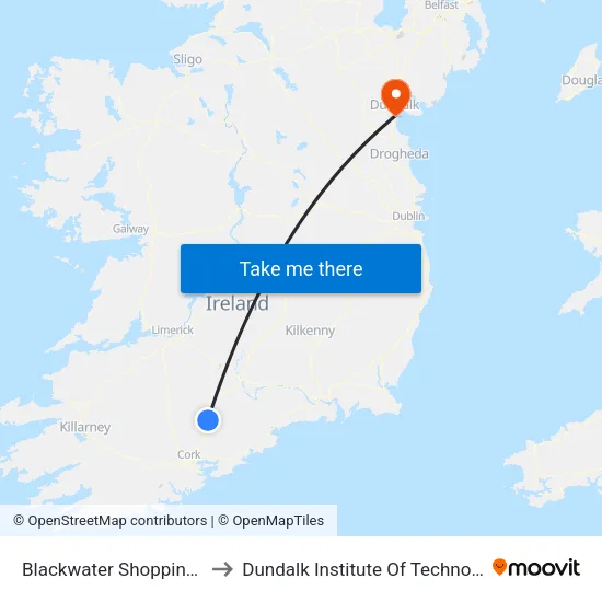 Blackwater Shopping Centre to Dundalk Institute Of Technology - Dkit map