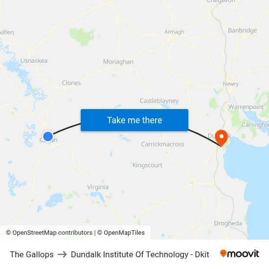 The Gallops to Dundalk Institute Of Technology - Dkit map