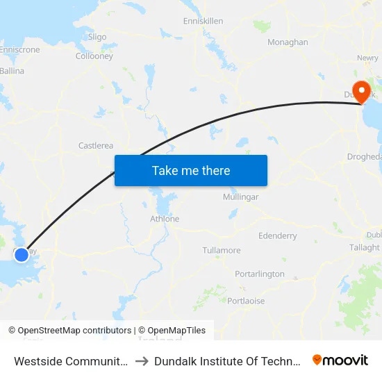 Westside Community Centre to Dundalk Institute Of Technology - Dkit map
