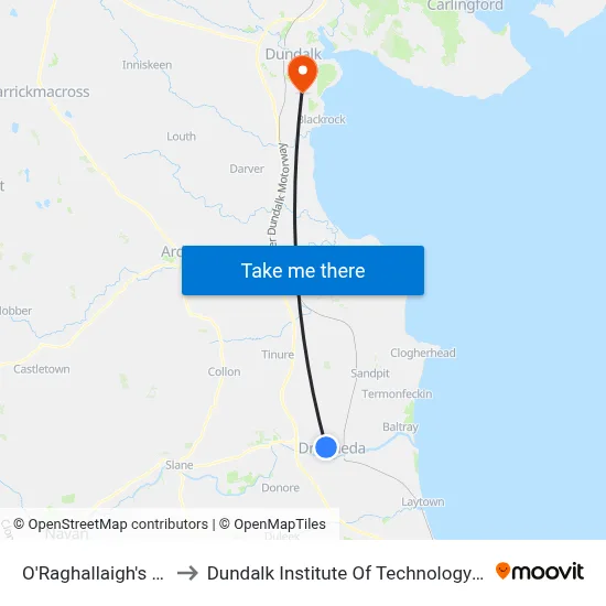 O'Raghallaigh's Gaa to Dundalk Institute Of Technology - Dkit map