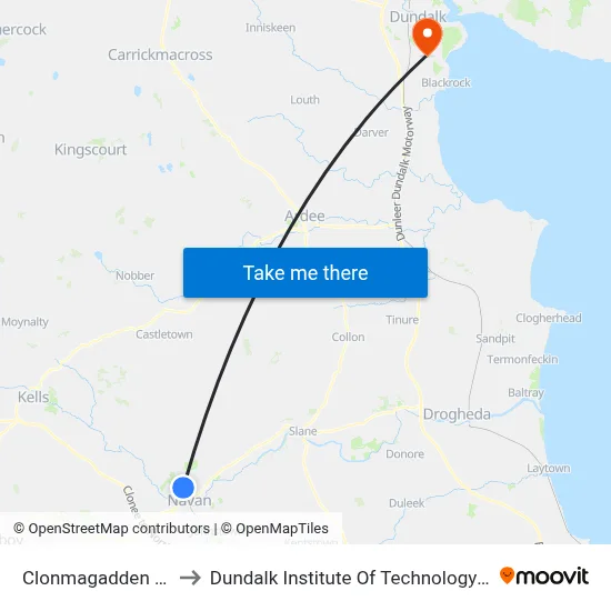 Clonmagadden Fort to Dundalk Institute Of Technology - Dkit map