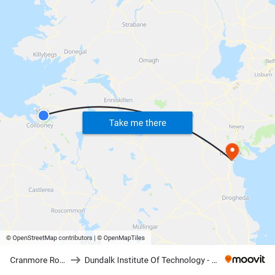 Cranmore Road to Dundalk Institute Of Technology - Dkit map