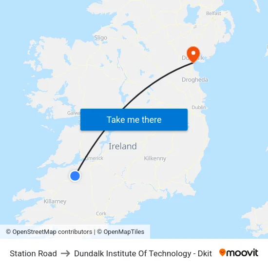 Station Road to Dundalk Institute Of Technology - Dkit map