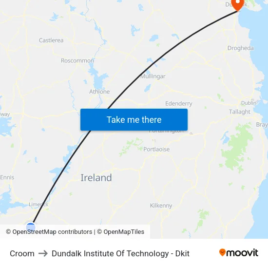 Croom to Dundalk Institute Of Technology - Dkit map