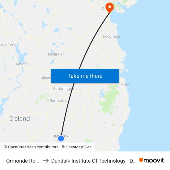 Ormonde Road to Dundalk Institute Of Technology - Dkit map