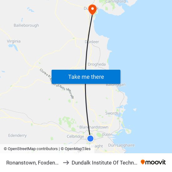 Ronanstown, Foxdene Gardens to Dundalk Institute Of Technology - Dkit map