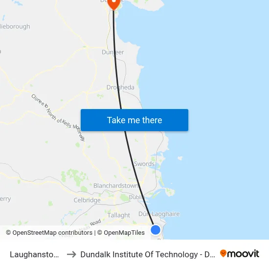 Laughanstown to Dundalk Institute Of Technology - Dkit map