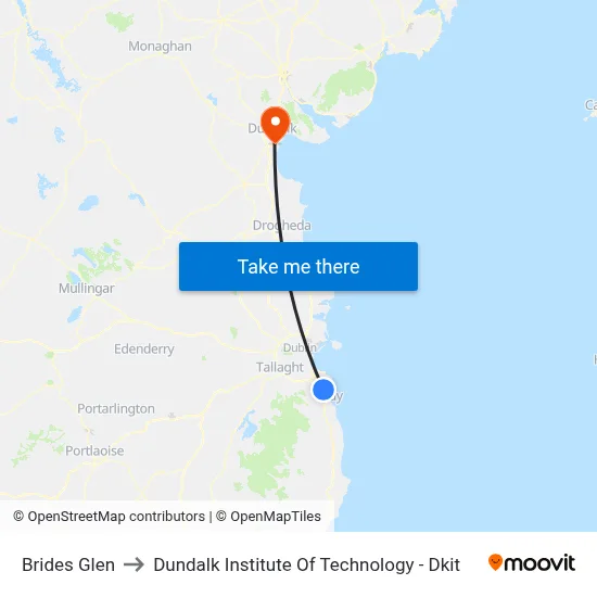 Brides Glen to Dundalk Institute Of Technology - Dkit map