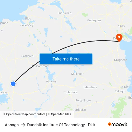 Annagh to Dundalk Institute Of Technology - Dkit map