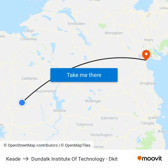 Kead to Dundalk Institute Of Technology - Dkit map