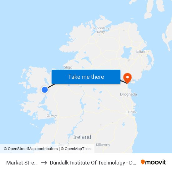 Market Street to Dundalk Institute Of Technology - Dkit map