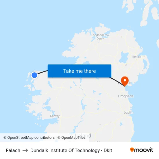 Fálach to Dundalk Institute Of Technology - Dkit map