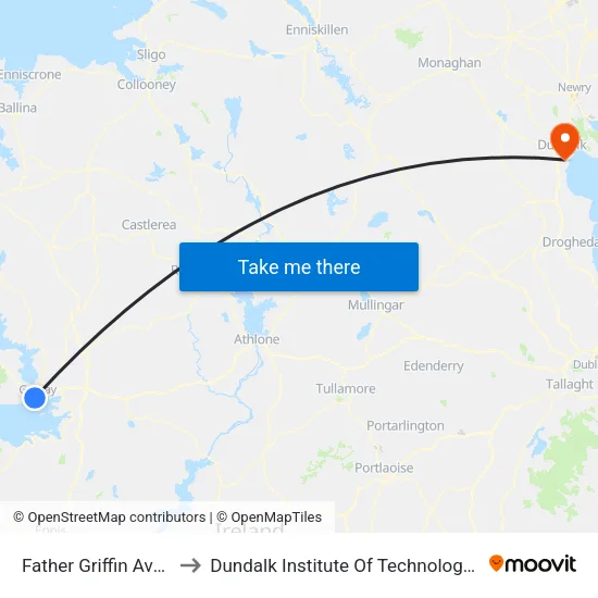 Father Griffin Avenue to Dundalk Institute Of Technology - Dkit map