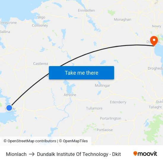 Mionlach to Dundalk Institute Of Technology - Dkit map