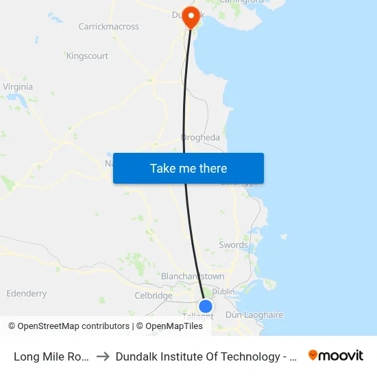 Long Mile Road to Dundalk Institute Of Technology - Dkit map