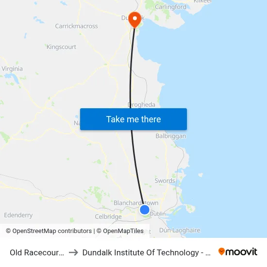 Old Racecourse to Dundalk Institute Of Technology - Dkit map