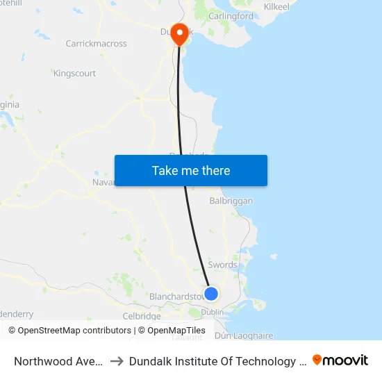 Northwood Avenue to Dundalk Institute Of Technology - Dkit map