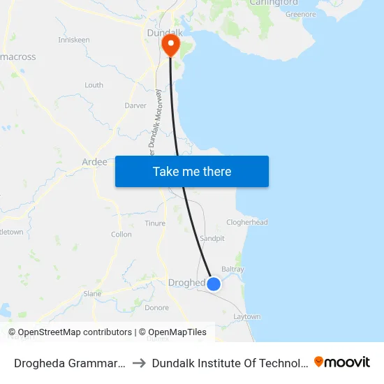Grammar School to Dundalk Institute Of Technology - Dkit map