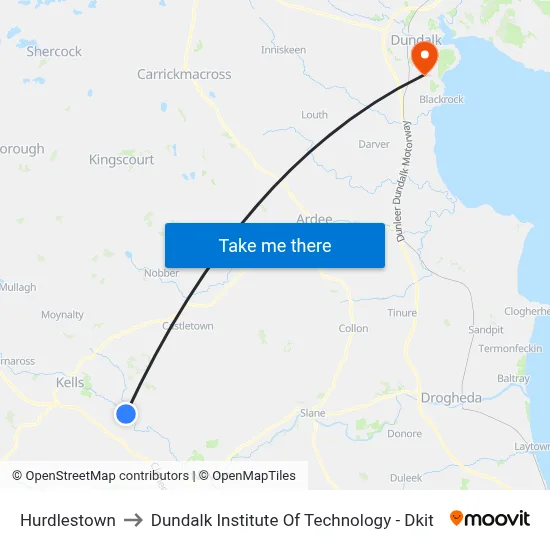 Hurdlestown to Dundalk Institute Of Technology - Dkit map