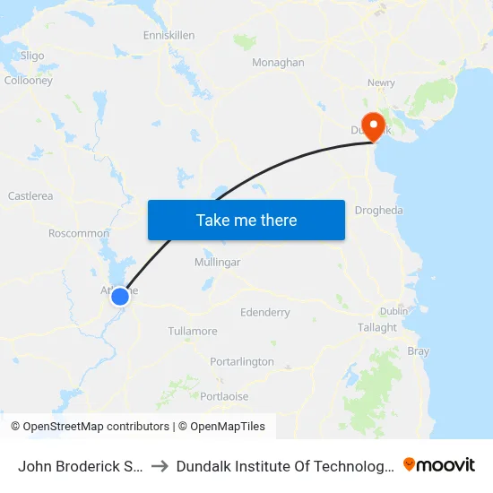 John Broderick Street to Dundalk Institute Of Technology - Dkit map