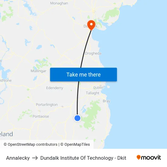 Annalecky to Dundalk Institute Of Technology - Dkit map