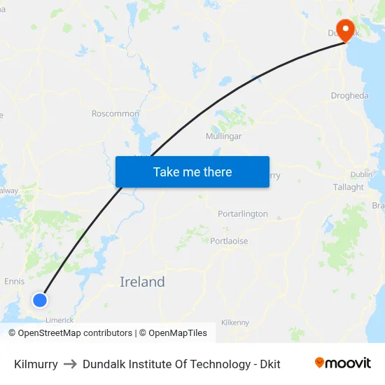Kilmurry to Dundalk Institute Of Technology - Dkit map