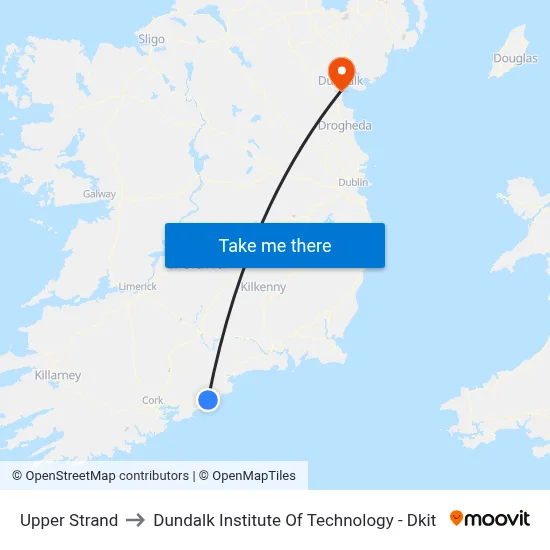 Upper Strand to Dundalk Institute Of Technology - Dkit map