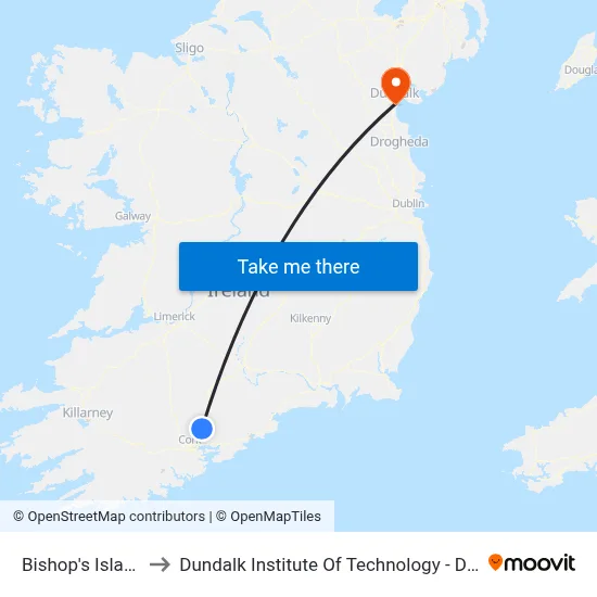 Bishop's Island to Dundalk Institute Of Technology - Dkit map