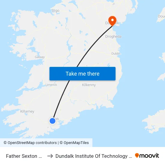 Father Sexton Park to Dundalk Institute Of Technology - Dkit map