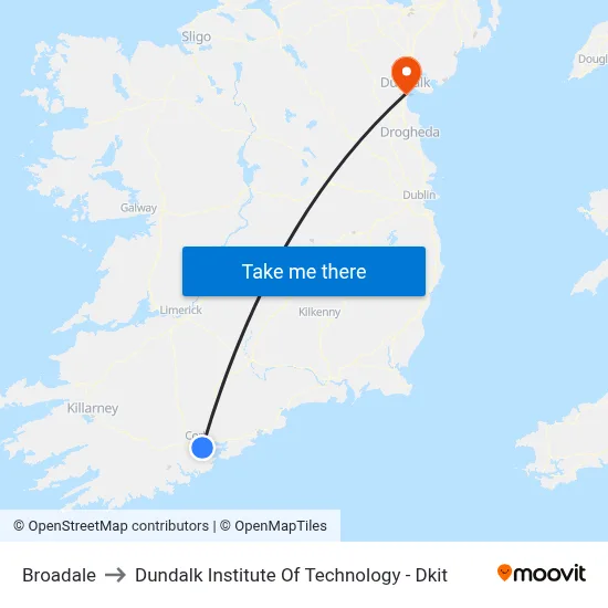 Broadale to Dundalk Institute Of Technology - Dkit map