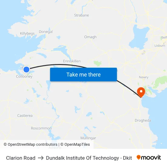 Clarion Road to Dundalk Institute Of Technology - Dkit map