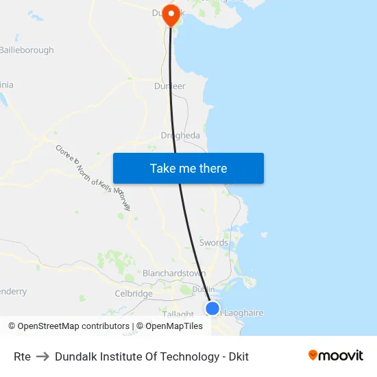 Rte to Dundalk Institute Of Technology - Dkit map