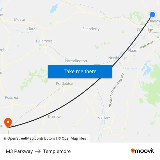 M3 Parkway to Templemore map