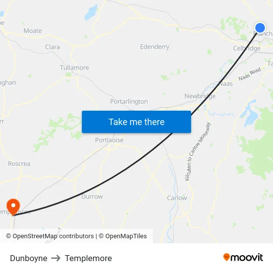 Dunboyne to Templemore map
