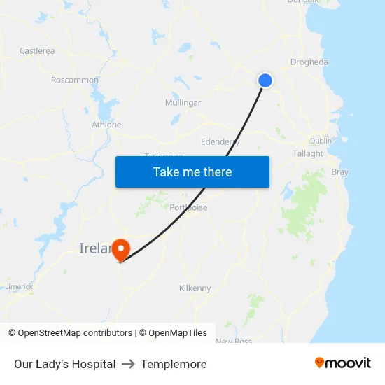 Our Lady's Hospital to Templemore map