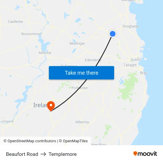Beaufort Road to Templemore map